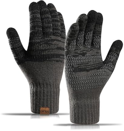 TATAFUN Winter Touchscreen Thermohandschuhe Herren Anti-Rutsch Thermohandschuhe Weiche Vollfinger Handschuhe Winterhandschuhe Geeignet für Outdoor Radfahren Wandern Klettern Sport Fahrrad (Grau)