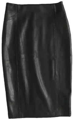 Vogrtcc Gonna Longuette Midi in Ecopelle Invernale da Donna Gonna A Tubino Aderente A Vita Alta con Cerniera sul Retro in Pelle PU Divisa Aderente al Ginocchio