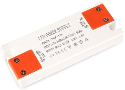SUCIKORIO 12V 36W LED Netzteil Ultra Dünn 230V auf 12 Volt AC 3A Trafo | Extra Klein LED Treiber Transformator Schlank Konstante Spannung Niedervolttrafo LED Driver Power Supply für LEDs Streifen