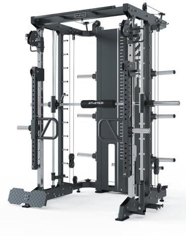 ATLETICA SEK Multipresse Set | Move | Set aus SEK Multipresse, Jammer Arms und Leg Press Attachement | Für 50mm Hantelscheiben | Dualer Kabelzug & Smith Machine