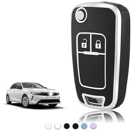 TOOMUME Schlüsselhülle TPU, Autoschlüssel Hülle Passt für Chevrolet Trax Opel Vauxhall Adam Astra Corsa Meriva Mokka Movano Zafira Tourer Buick, Schlüsselcover Schutz Schlüsselgehäuse - 2 Tasten S