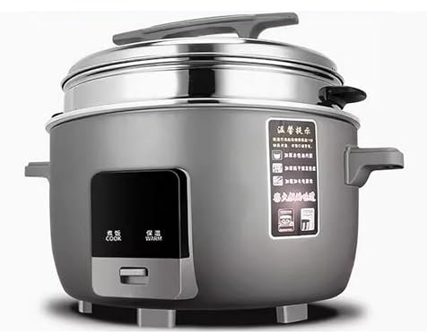 Olla arrocera grande con vaporera (8L-45L) Cantina Comercial Hotel Hogar Olla arrocera antigua de gran capacidad for 8-60 personas, usada en EE. UU./UE(28L)