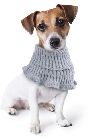 Hund Snood Ohrenwärmer - Beruhigende Ohrenschützer Für Hunde, Hundeschal für Hals, Haustierhaube für Outdoor-Reisen, 25 x 16 cm (Grau)