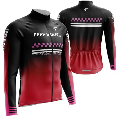 Herren Radtrikot Fahrradtrikot Langarm,Herren Winter Fahrradtrikot Langarm，Fahrradbekleidung Fahrrad Trikot T Shirt für Männer,Radtrikot - Fahrradshirt - Radshirt (1,5XL)