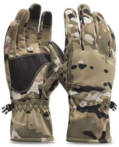 Long Keeper Snow Gloves for Men & Women Waterproof Touchscreen Thermal Anti-Slip for Running Cycling Motorcycle Snowboarding (Camouflage)