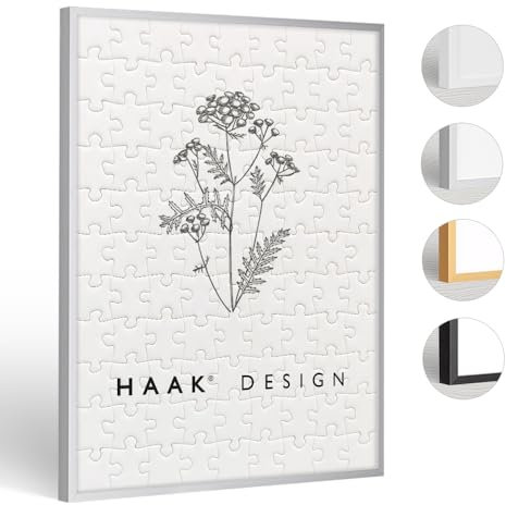 Haak Puzzlerahmen Alena Aluminium Natur 80 X 120 cm (ca. 3000 Teile) ANTIREFLEX/Entspiegelt Aluminium Bilderrahmen Rahmen für Puzzle