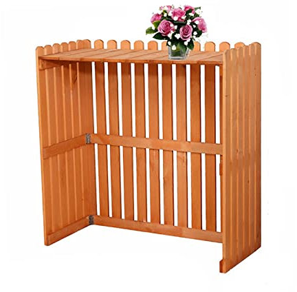Housse de protection pour climatiseur d'extérieur en bois massif avec étagère de rangement – Cache-radiateur vertical et support pour plantes – Housse de protection pour climatisation – Cache les