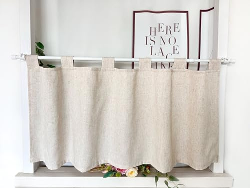 Daliena Fönstergardiner, ogenomskinlig, kort, fönstergardin, integritet, bistrogardin, linneutseende, gardiner, textur, kök, modern butik, enfärgad (B x H 100 x 45 cm) slingor, 1 st
