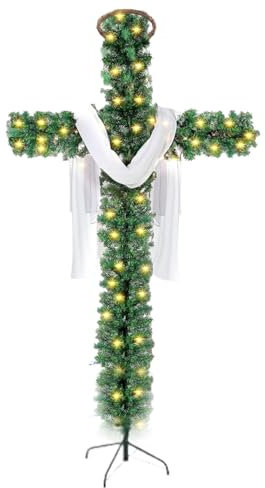 Albero di Natale a LED, albero di Natale pieghevole, Albero di Natale finto pieghevole da 5 piedi, Decorazione per albero di Natale stagionale finta a LED, alberi di Natale scintillanti picchettati al