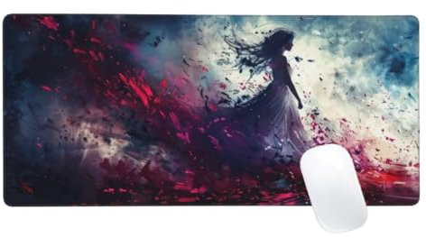 Fille Tapis de Souris XXL 1600x800, Tapis de Souris Abstrait, Tapis Souris Clavier et Bureau, Étendu Tapis de Souris Gamer, Lavable Surface, Base Antidérapante, Améliorer Précision et Vitesse Z2-828