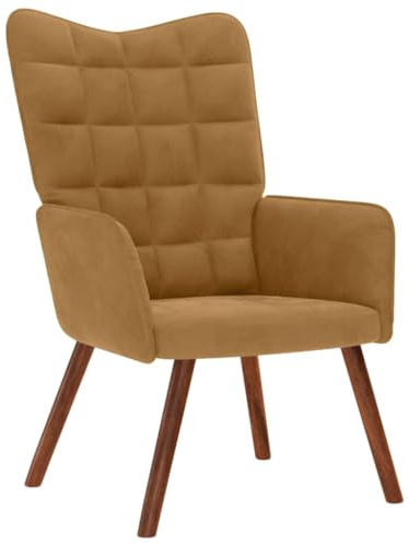 vidaXL Relaxsessel Braun Samt, Sessel, Wohnzimmersessel, Relaxsessel, Loungesessel, Loungesessel, Samtsessel, Velvetsessel, Velvet Lounge Chair