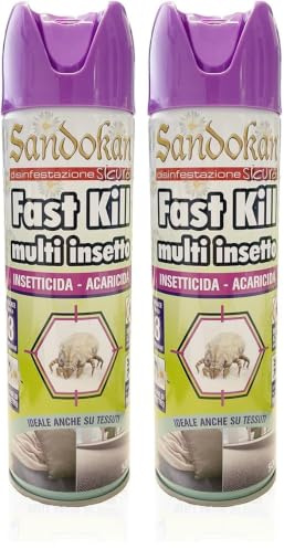 Sandokan, Insetticida Acaricida Spray 500ml, Spray Antiacaro per Materassi e Tessuti a Base di Piretro Naturale, Anti Acari Tarme Zecche e Ragni, Non Macchia e Non Puzza, Made in Italy