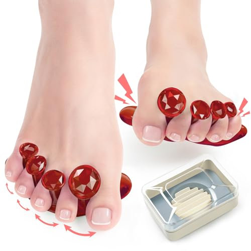 Tech Love Divaricatore per Tutte Le Dita Dei Piedi, Separatore in Silicone per Alluce Valgo Corretto, Esercizi Di Yoga, Distensore per Alluce Per L'allineamento Del Piede, Rosso