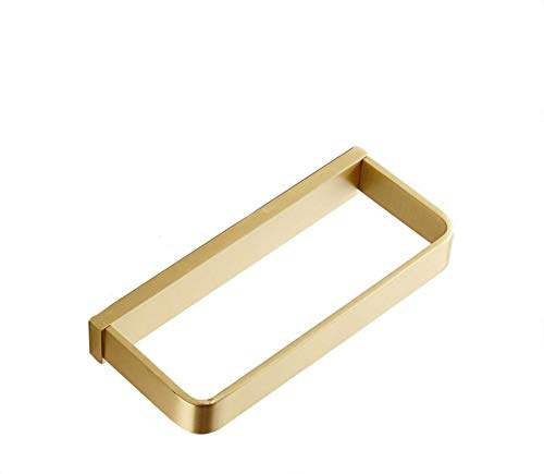 Gold Brass Wall Mounted Bathroom Towel Rack with Ring Modern Square Shower Hanger 20 * 8.5 3cm