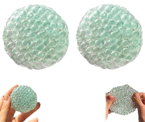2 Stück Handmade Pressure Relief Balls, Antistressball für Hände, Formbare Vakuum-Ball Stressbälle, Squishy Stressball, Anti Stress Bälle, Stressballs für Kinder und Erwachsene (Grün)