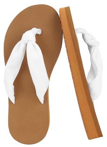 Tongs pour femme en tissu élégant - Séparateur d'orteils doux - Semelle intérieure - Sandales confortables - Chaussures de plage d'été - Loisirs - Sandales souples - Pour l'intérieur et l'extérieur