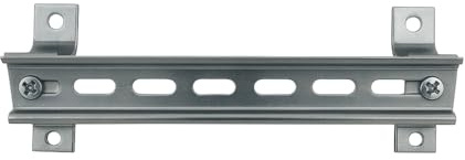 ARLI Hutschienen Set – Tragschiene 200 mm gelocht 35x7 mm + 2x Schrägwinkel mit M5 Gewinde Stahl verzinkt für Schaltschrank Verteilerkasten Halter Set zur Winkelmontage