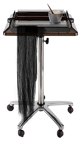 MEELRYD Supporto per extension per capelli, per parrucchieri, parrucchieri, supporto per capelli intrecciati, con denti bifacciali, porta parrucchiere con rotella di scorrimento, vassoio rimovibile