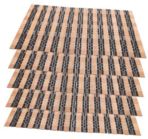 SAFIGLE 5pcs Bamboo Insulation Mat for Sauna and Bath House Heat Resistant Seat Cushion for Spa Portable Thick Woven Bamboo Mat with Fast Drying Multipurpose Indoor Heat Protection Pad