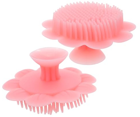 TOVINANNA 2pcs Silicone Shampoo Brush Soft Scalp Massager Hair Wash Brush for Newborns Bath Hair Scrubber