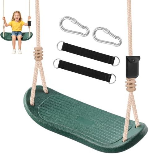 Hryniiex Kinderschaukel Outdoor, Robuster Schaukelsitz für Kinder | Ergonomische PE-Schaukel für Garten & Außenbereich, Tragfähigkeit bis 120 kg, Grün
