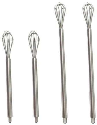 Bangbobi Mini batidor pequeño, batidor de Acero Inoxidable, Juego de 4 Piezas para Tazas, batidor WMF para espumar, batir Nata y Mezclar (23 cm, batidor)