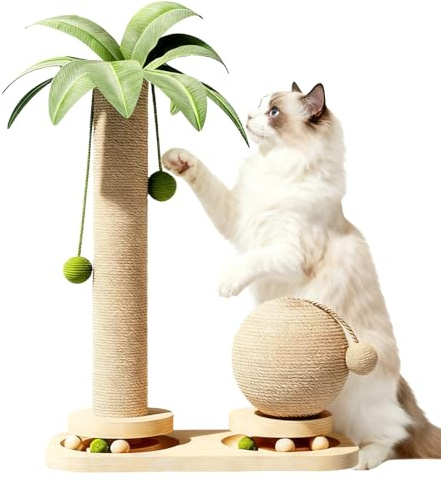 Albero Verticale per Gatti - Torre di Arrampicata in Sisal, Area Giochi Interni per | Struttura Centro Attività Feline multilivello, Pali Gratta Gratta Gratt, Gratta Grattaci, Piattaforma