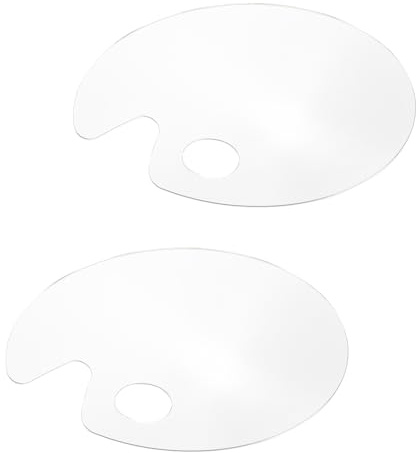 Ejoyous Akrylfärgspalettsats Transparent Färgpall 2-pack 25 X 14,9 Cm Rektangel Blandningsbricka Lätt Att Rengöra Bekvämt Grepp för Akrylolja Akvarellkonstnärer (2)