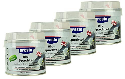 Presto 4X 600351 Alu-Spachtel Polyestermetallspachtel Füllspachtel 250 G