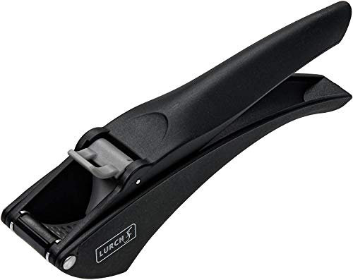 Lurch 221405 Knoblauchpresse aus Kunststoff für für geschälte oder ungeschälte Knoblauchzehen, 6.5 x 12 x 25 cm, Schwarz