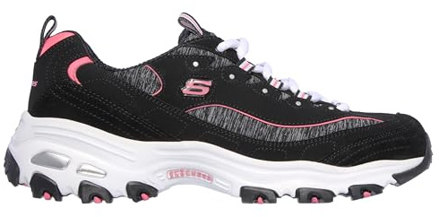 Skechers Sneaker D'Lites Me-Time Donna, Nero/Rosa Acceso., 35.5 EU