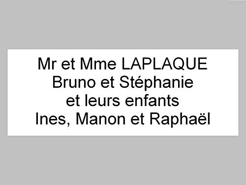 plaque ou etiquette boite aux lettres 4 lignes - blanche 100x40mm
