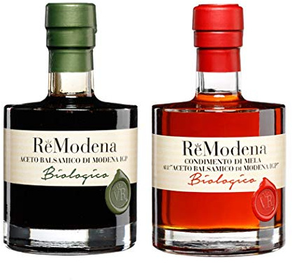 Bis Aceto Balsamico Biologico ReModena: Condimento Mela e Classico di Modena IGP 250 ml x 2