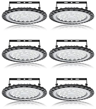 wowspeed 100W LED UFO Industrial Lamp,10000LM Hallenstrahler LED, 6000-6500K Kaltweiß LED Industrielampe,Beam Angle 120° Workshop Lighting,IP67 Wasserdicht Industrie Strahler Werkstattlampe