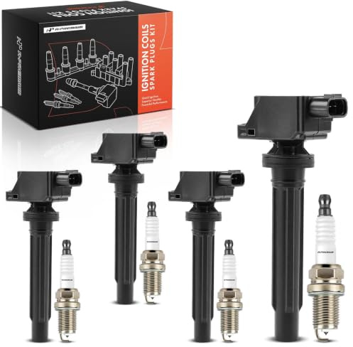 A-Premium 4x Ignition Coils and Coil Packs, Iridium Spark Plug Kits Compatible with Suzuki SX4 2007 2008 2009 Grand Vitara 2006 2007 2008 L4 2.0L | Compatible with Suzuki SX4 2007 2008 2009, L4 2.0L