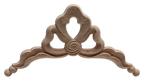 Applique in legno Decalcomania in legno Onlay Figurine in legno Ornamentale Europeo Foglie grandi in gomma rosa Ante angolari in legno Armadio, A63, 2, 4 PZ