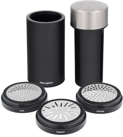 Microplane Râpe universelle en acier inoxydable avec couvercle, idéale pour fromage, chocolat, ail, noix, graines, noix de coco et épices, outil de cuisine précis et facile à utiliser