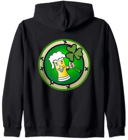 Chope irlandaise trèfle avec bière | Saint Patrick Sweat à Capuche