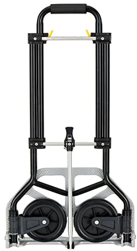 MERCATOOLS | Carretilla Plegable 100 kg | Acero y Aluminio | Altura Ajustable 76–98 cm | Fácil Almacenaje | Ruedas PP+TPR Ø175 mm