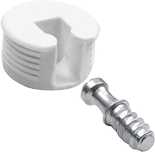 Amig Attelage Excentrique avec vis M6, M6 - Ø 20 x 12 mm, 4 pièces pour assemblage de planches optimales pour la fixation d'étagères et de meubles, plastique marron