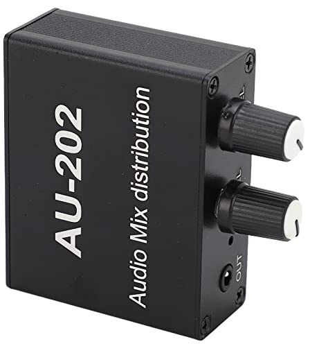 Mini Mixer di Distribuzione Audio con Alimentatore, 100‑240 V 2 in 2 Out Distributore di Ingrandimento Stereo Accessori Audio
