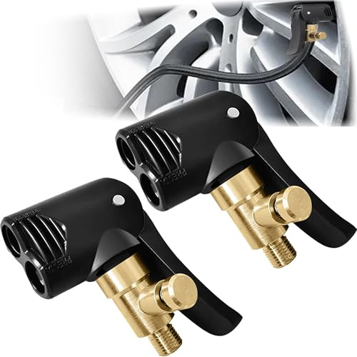 YUEMING 2 Stück Auto Reifen Air Chuck, Französisches Ventil Adapter, Autoventil Hebelstecker, Adapter Französisches Ventil, Autoventil Adapter für Auto Fahrrad Motorrad LKW Reifenfüller