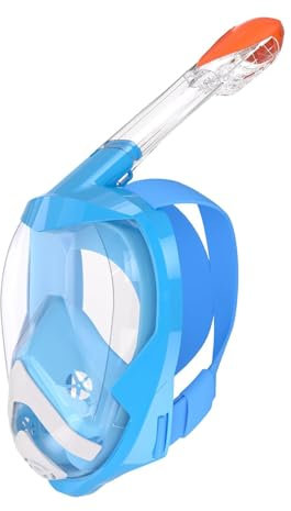 Vitare Maschera da Snorkeling per Adulti e Bambini, Maschera da Snorkeling Integrale, Ampio Campo Visivo di 180°Maschera Subacquea, Maschera Sub con Supporto per Fotocamera Rimovibile - Blu S/M