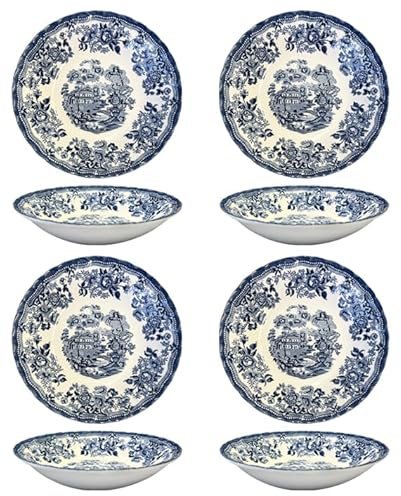 Churchill New Royal Wessex Tonquin Blue Chelsea - Cuenco para pasta (22,8 cm, 4 unidades), color azul