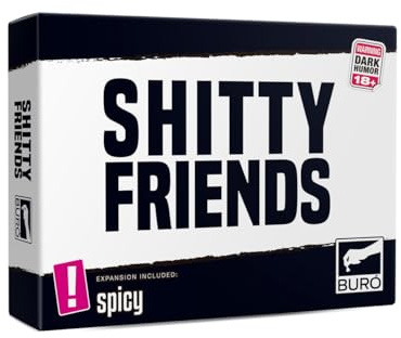 Buró: Shitty Friends - Das ultimative Party-Kartenspiel mit dunklem Humor - Ideal für Familienspiele, Spaß für Erwachsene und Eisbrechen bei Versammlungen (ab 14 Jahren)