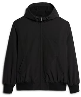 Superdry Surplus Nylon Hooded Bomber, Jet Black, S