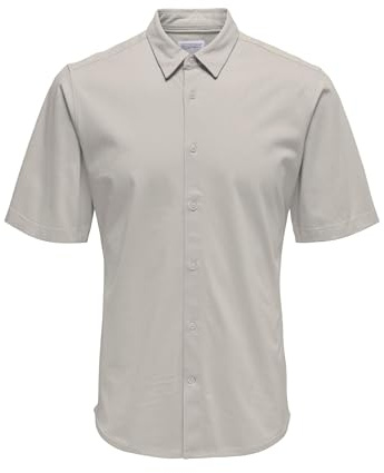 ONSROBIN Button Under SS Stretch Shirt, Månslag, XL