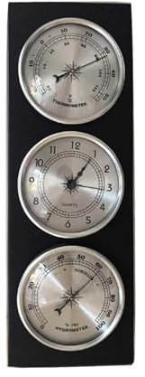 Barometer, Wetterstation analog, 3 in 1 Barometer Thermometer Hygrometer Uhr Wand Montiert