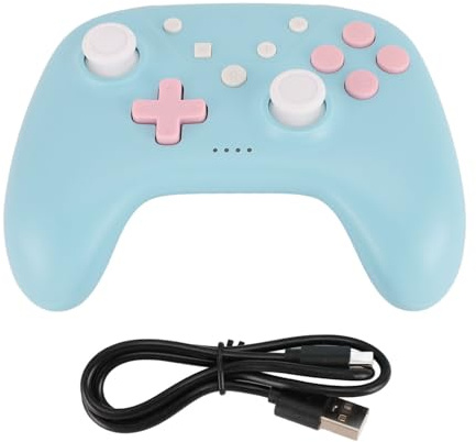 ciciglow Controlador Inalámbrico para PC, Android, iOS, OS X, 6 Axis Gyro Gaming Gamepad Admite Turbo Burst y Función de Activación con una Tecla ﻿ (Blue)