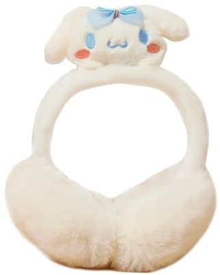 Roffatide Winter Earmuffs for Women Kuromi Melody Cinnamon Earmuffs Cute Foldable Ear Covers Cold Weather Fluffy Ear Warmers